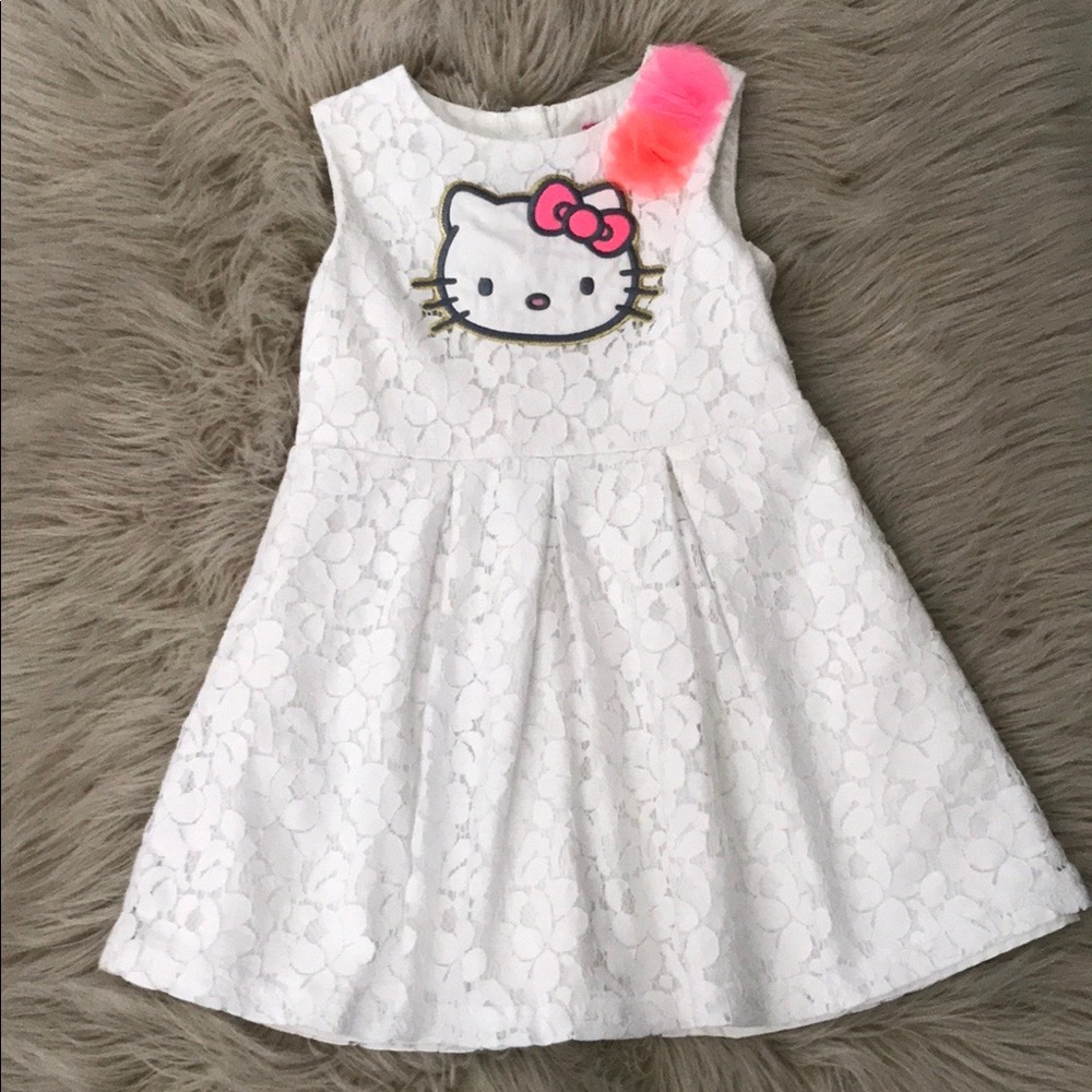 HELLO KITTY Girls White Lece Formal/ Birthday Dress | 2T